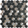 sahara mix coffee 1.4"x1.4" Supreme Hexagon Glass Mosaic tile