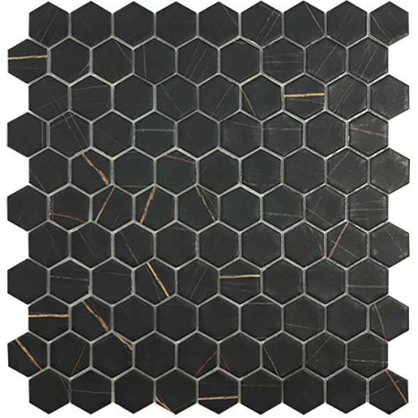 sahara 1.4"x1.4" Supreme Hexagon Glass Mosaic tile