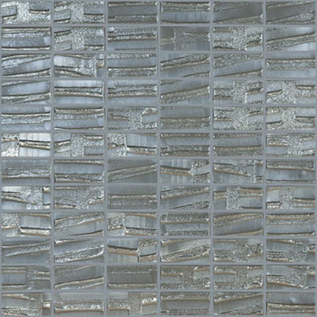 silver 1"x2" Moon Brick Glass Mosaic