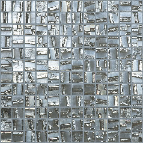 silver 1"x1" Moon Squares Glass Mosaic