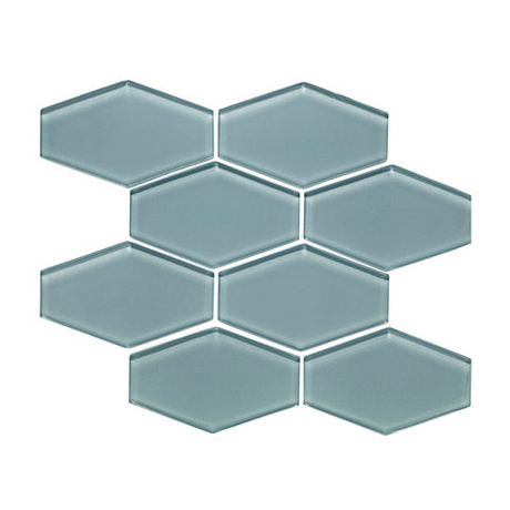 stratos Elongated Hexagon Gloss Glass Mosaic
