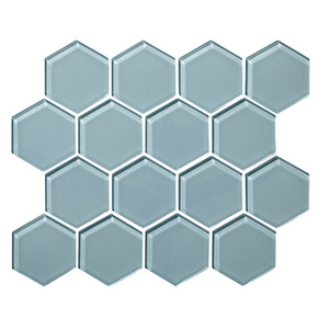 3" Hexagon Gloss Glass Mosaic