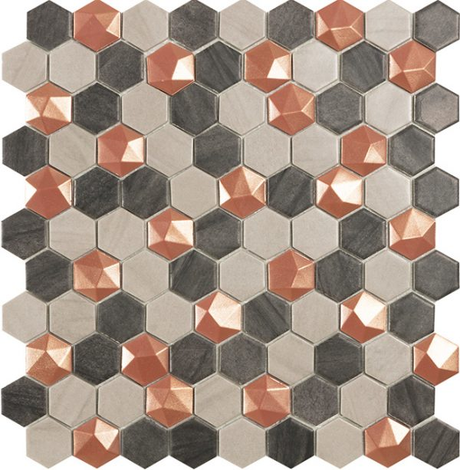 1.4"x1.4" Magic Hexagon Glass Mosaic trend tile