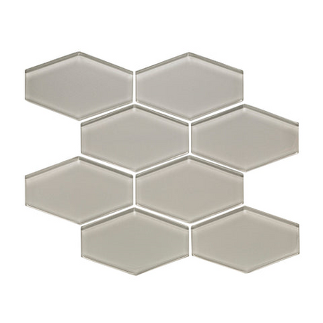 tule Elongated Hexagon Gloss Glass Mosaic