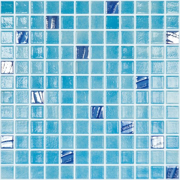 1"x1" Colour Plus Squares Glass Mosaic turquoise tile