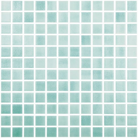 1"x1" Fog Niebla Squares Glass Mosaic verde caribe tile
