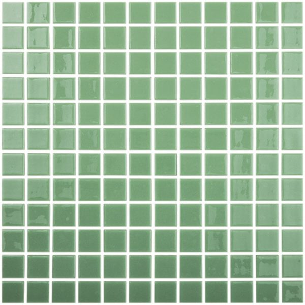 1"x1" Solid Squares Glass Mosaic verde claro tile