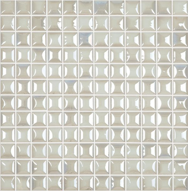 1"x1" Edna Squares Glass Mosaic white tile