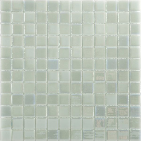 1"x1" Lux Squares Glass Mosaic white tile