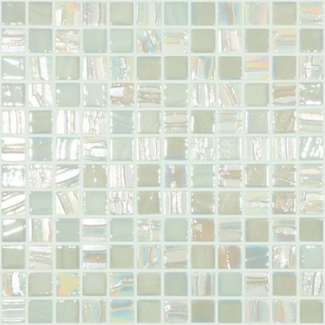 white 1"x1" Moon Squares Glass Mosaic