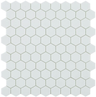 white nordic 1.4"x1.4" Nordic Hexagon Glass Mosaic tile